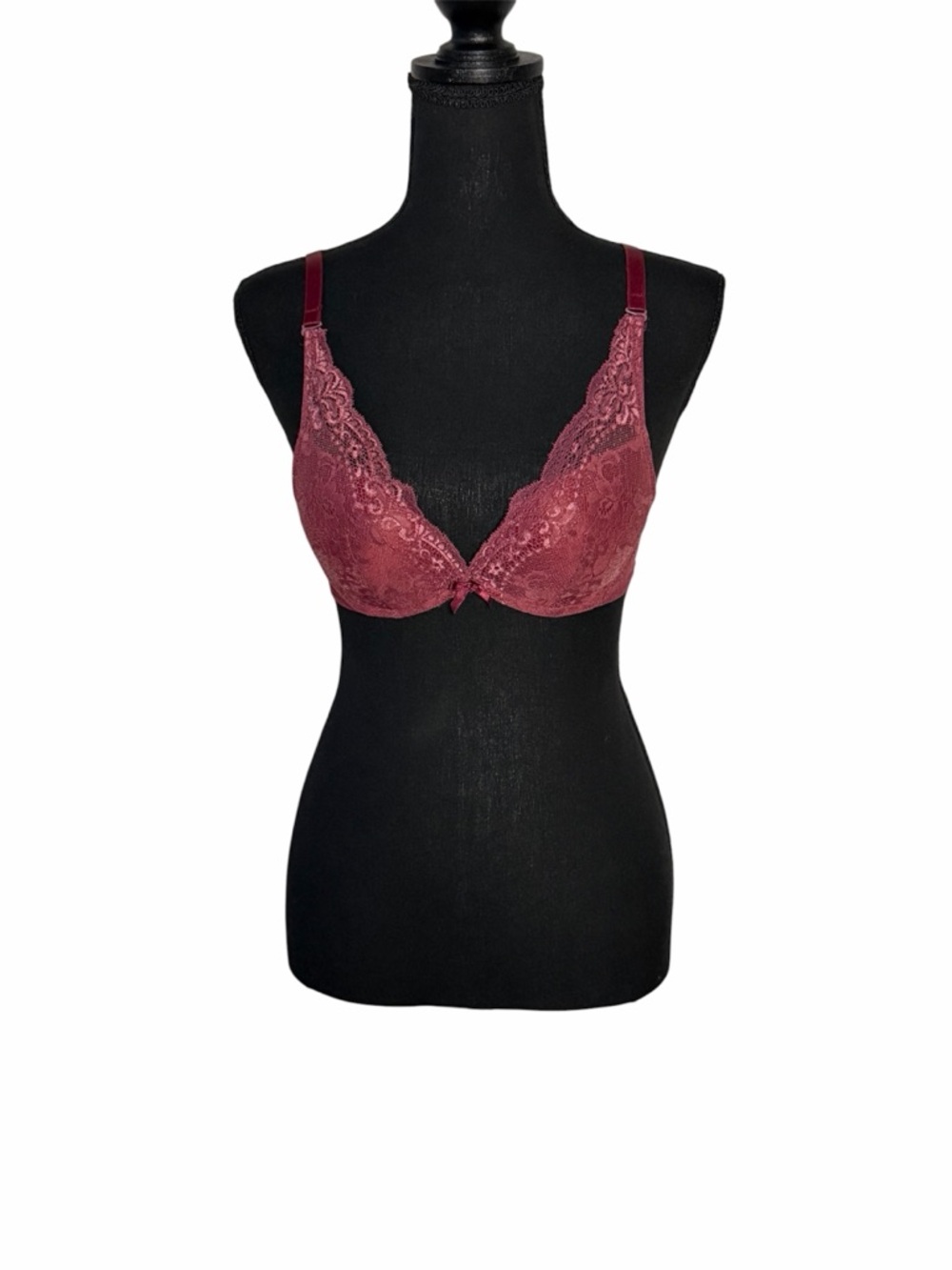 Little Bra Company Lace Push-Up Bra in Wine 32C